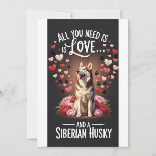 Cartes Pour Fêtes Annuelles Saint-Valentin Chiot husky sibérien mignon Photo C