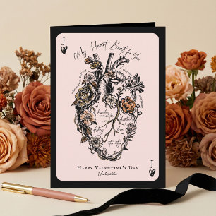 Cartes Pour Fêtes Annuelles Saint-Valentin Cœur Anatomique Floral Gothique Vin