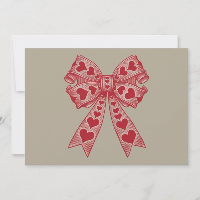 Cartes Pour Fêtes Annuelles Saint Valentin Coeur Coquette arc Retro Valentine (Devant)