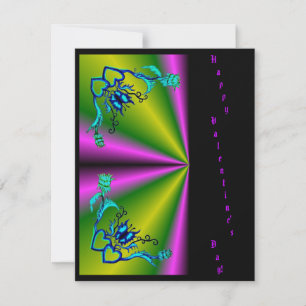 Cartes Pour Fêtes Annuelles Saint-Valentin - Coeur des fleurs de papillon sur 