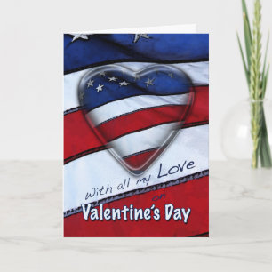 Cartes Pour Fêtes Annuelles Saint Valentin Coeur patriotique