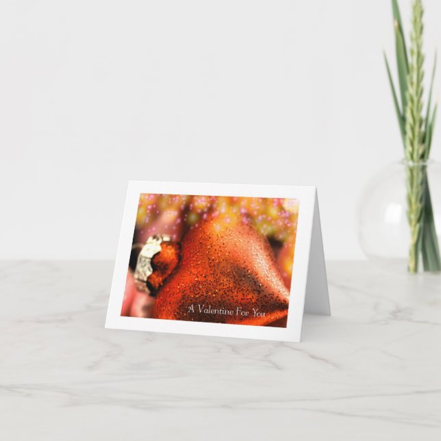 Cartes Pour Fêtes Annuelles Saint Valentin Coeur : Rouge en Parties scintillan (Devant)