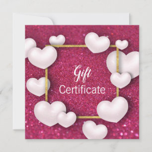 Cartes Pour Fêtes Annuelles Saint Valentin Coeurs blancs - Certificat cadeau