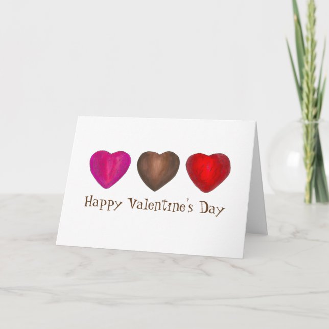 Cartes Pour Fêtes Annuelles Saint-Valentin Coeurs de chocolat enrobés (Devant)