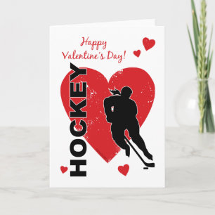 Cartes Pour Fêtes Annuelles Saint-Valentin Coeurs de hockey (femme)