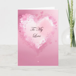 Cartes Pour Fêtes Annuelles Saint-Valentin cœurs roses et fleurs
