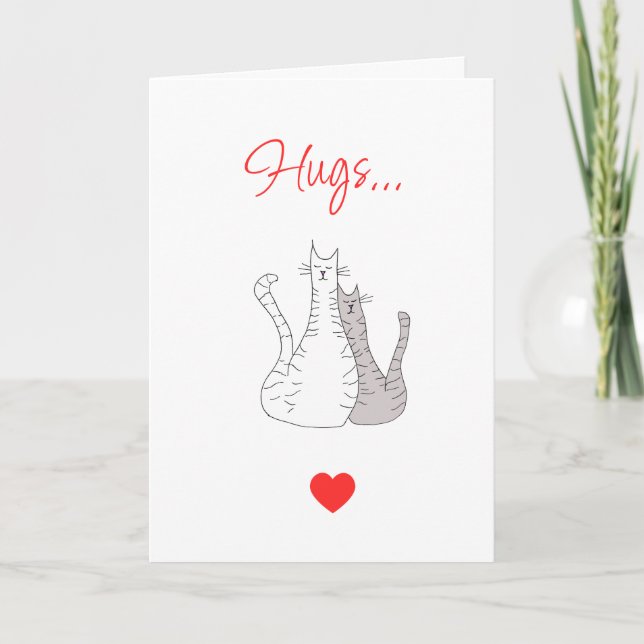 Cartes Pour Fêtes Annuelles Saint Valentin Cute Cats Typographie rouge (Devant)