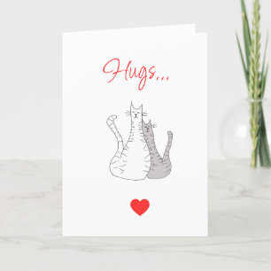 Cartes Pour Fêtes Annuelles Saint Valentin Cute Cats Typographie rouge