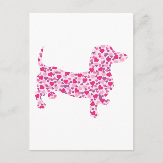 Cartes Pour Fêtes Annuelles Saint Valentin Dachshund (Devant)