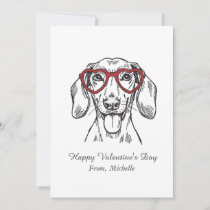 Cartes Pour Fêtes Annuelles Saint-Valentin Dachshund coeurs rouges personnalis