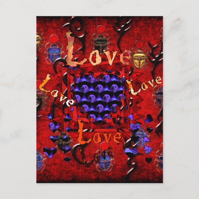 Cartes Pour Fêtes Annuelles Saint Valentin d'art crâne (Devant)