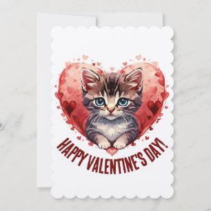 Cartes Pour Fêtes Annuelles Saint-Valentin de chat