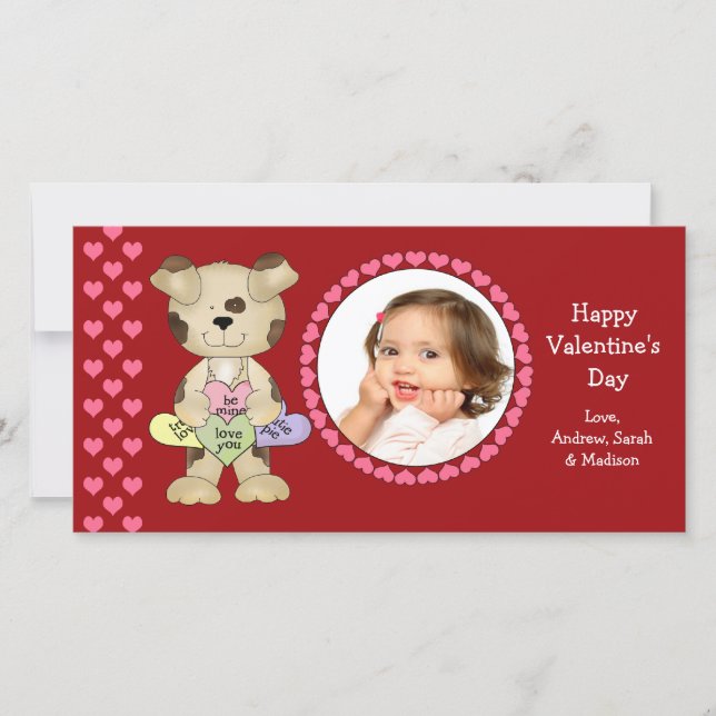 Cartes Pour Fêtes Annuelles Saint-Valentin de coeurs de sucrerie (Devant)