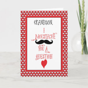 Cartes Pour Fêtes Annuelles Saint-Valentin de moustache de petit-fils avec les
