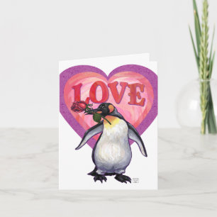 Cartes Pour Fêtes Annuelles Saint-Valentin de pingouin