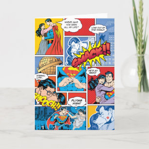 Cartes Pour Fêtes Annuelles Saint-Valentin de Superman   Collage de bande dess