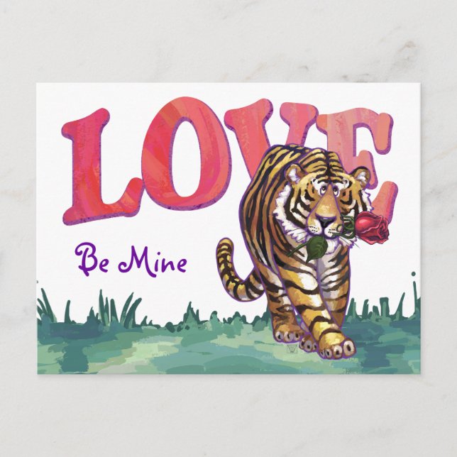 Cartes Pour Fêtes Annuelles Saint Valentin de Tigre (Devant)