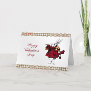 Cartes Pour Fêtes Annuelles Saint Valentin des Coeurs de lapin blanc Vintage