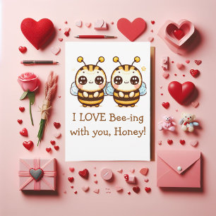 Cartes Pour Fêtes Annuelles Saint-Valentin drôle Abeille