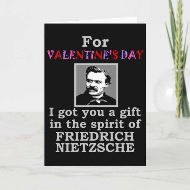 Cartes Pour Fêtes Annuelles Saint-Valentin du Humour Nietzsche (Devant)