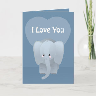 Cartes Pour Fêtes Annuelles Saint Valentin Elephant Love You Big Greeting