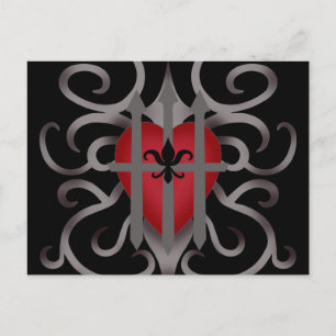 Cartes Pour Fêtes Annuelles Saint-Valentin emprisonnée gothique de coeur