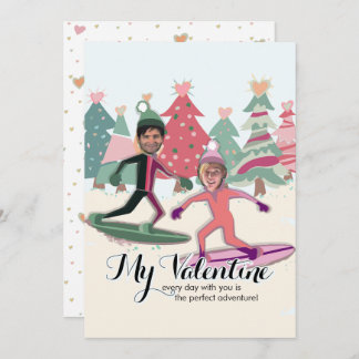 Cartes Pour Fêtes Annuelles Saint-Valentin en snowboard