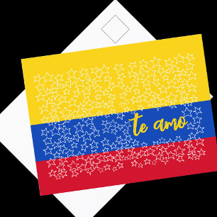 Cartes Pour Fêtes Annuelles Saint-Valentin espagnol sur le drapeau de Colombie