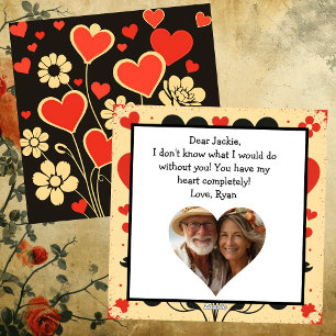 Cartes Pour Fêtes Annuelles Saint-Valentin Fleurie Rouge Personnalisée