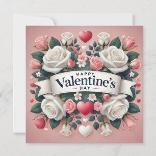 Cartes Pour Fêtes Annuelles Saint Valentin Floral Coeur Design