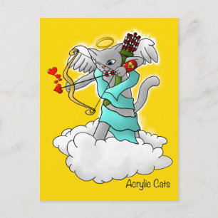 Cartes Pour Fêtes Annuelles Saint-Valentin Fumée Gris Cat croustillant