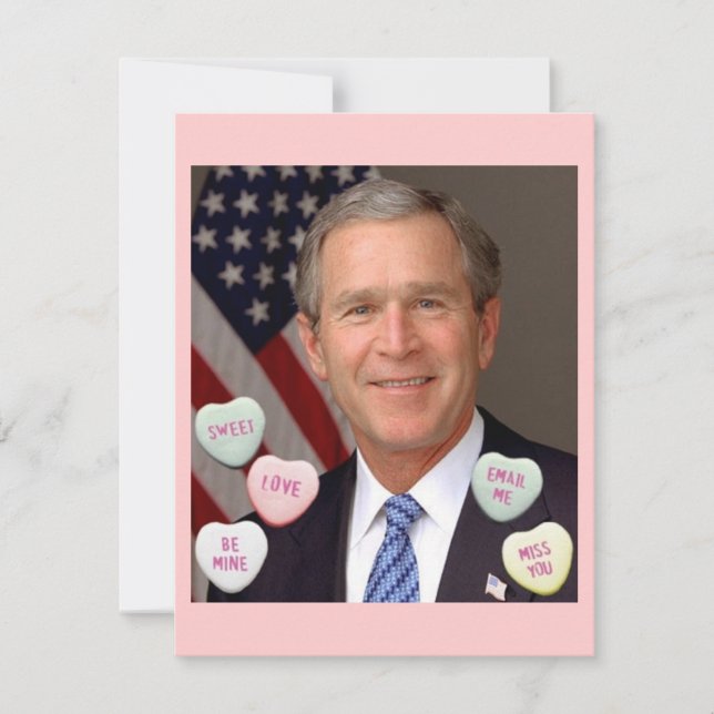 Cartes Pour Fêtes Annuelles Saint Valentin George Bush (Devant)