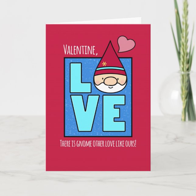 Cartes Pour Fêtes Annuelles Saint-Valentin, Gnome Autre amour comme le nôtre (Devant)