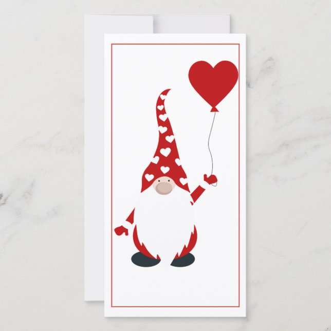 Cartes Pour Fêtes Annuelles Saint-Valentin Gnome Mignon (Devant)