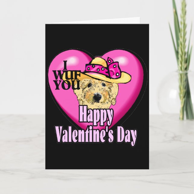 Cartes Pour Fêtes Annuelles Saint-Valentin Goldendoodle (Devant)