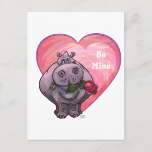 Cartes Pour Fêtes Annuelles Saint-Valentin Hippopotame