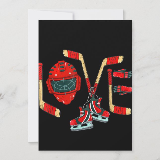 Cartes Pour Fêtes Annuelles Saint-Valentin Hockey sur Glace Amour Cadeau Migno (Devant)