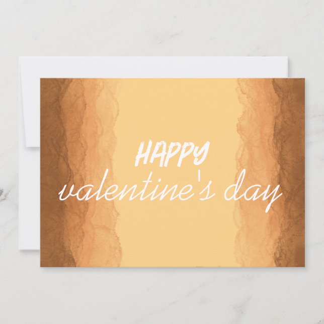 Cartes Pour Fêtes Annuelles Saint-Valentin jaune marron (Devant)