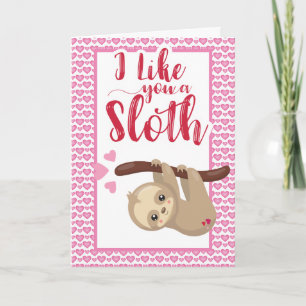 Cartes Pour Fêtes Annuelles Saint Valentin Je t'aime A Sloth