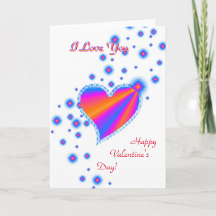 Cartes Pour Fêtes Annuelles Saint Valentin, Je t'aime, Coeur arc-en-ciel