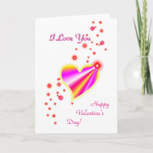 Cartes Pour Fêtes Annuelles Saint Valentin, Je t'aime, Coeur arc-en-ciel