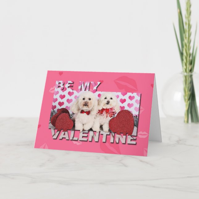 Cartes Pour Fêtes Annuelles Saint Valentin - Kirby & Shelby - Poodles (Devant)