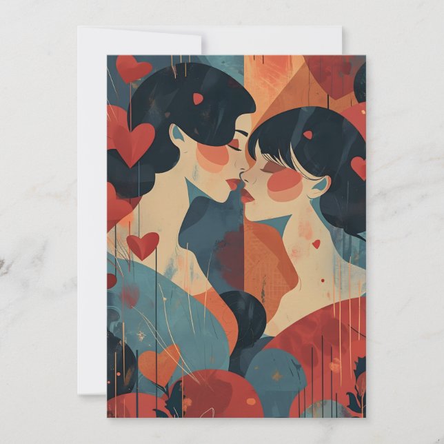 Cartes Pour Fêtes Annuelles Saint-Valentin lesbienne (Devant)