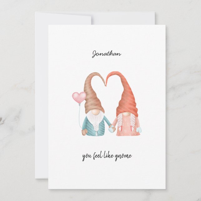 Cartes Pour Fêtes Annuelles Saint Valentin mignon Amour Gnome Funny Pun (Devant)