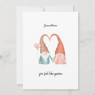 Cartes Pour Fêtes Annuelles Saint Valentin mignon Amour Gnome Funny Pun