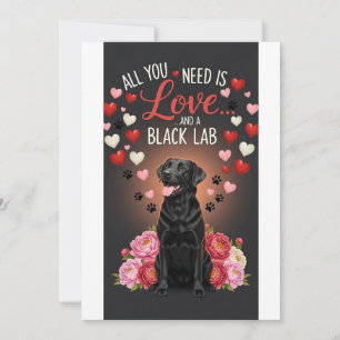 Cartes Pour Fêtes Annuelles Saint-Valentin Mignon labrador noir Photo Câlin