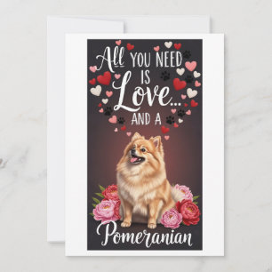 Cartes Pour Fêtes Annuelles Saint-Valentin Mignon pomeranian Photo Câlin