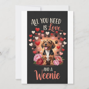 Cartes Pour Fêtes Annuelles Saint-Valentin Mignon weenie Photo câlin