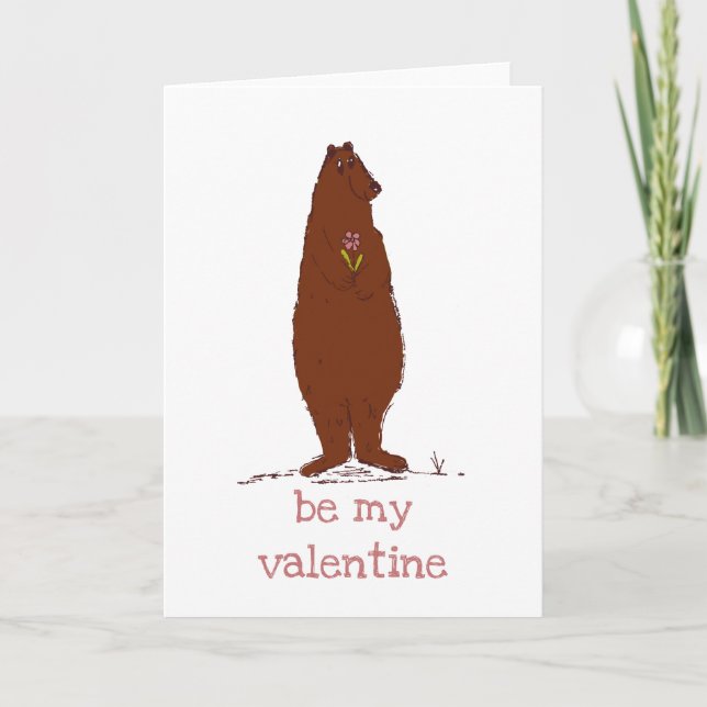 Cartes Pour Fêtes Annuelles Saint Valentin mignonne ours Be My Valentine Holid (Devant)