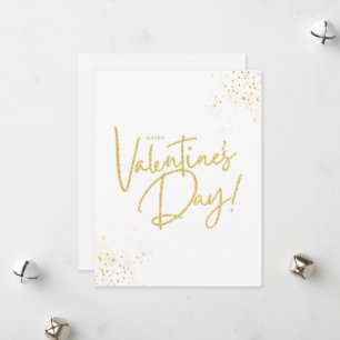 Cartes Pour Fêtes Annuelles Saint Valentin, minimaliste beige et or